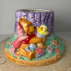 Disney Winnie the Pooh Ceramic Planter Vase Multi-Color‎ Eeyore Piglet FTD